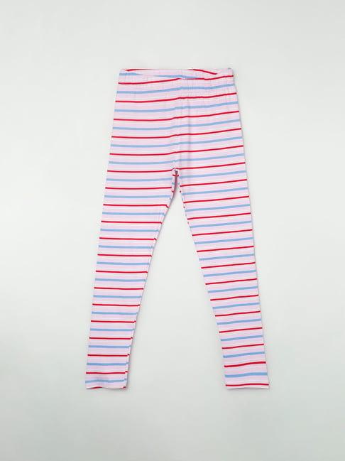 fame forever by lifestyle kids light pink striped leggings
