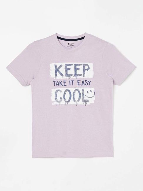 fame forever by lifestyle kids lilac cotton printed t-shirt