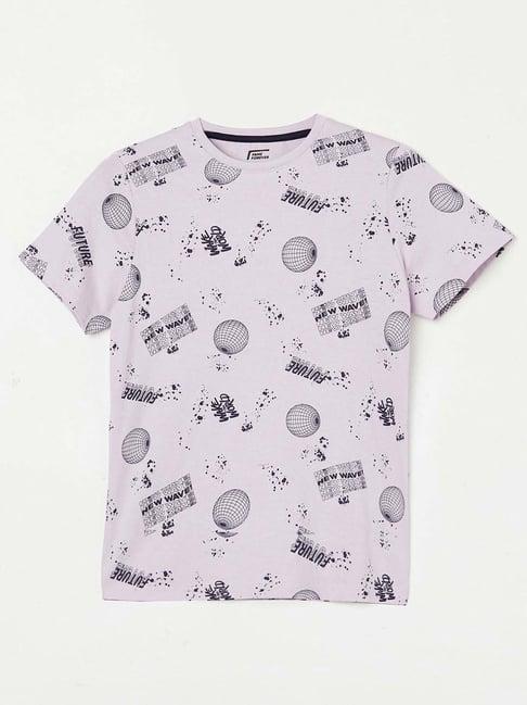 fame forever by lifestyle kids lilac cotton printed t-shirt