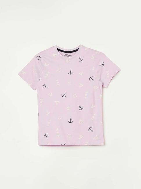 fame forever by lifestyle kids lilac printed t-shirt