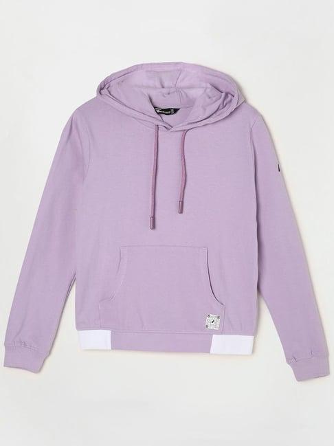 fame forever by lifestyle kids mauve cotton printed full sleeves hoodie