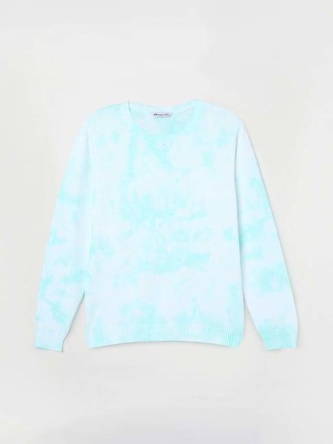 fame forever by lifestyle kids mint green cotton over dyed full sleeves sweater