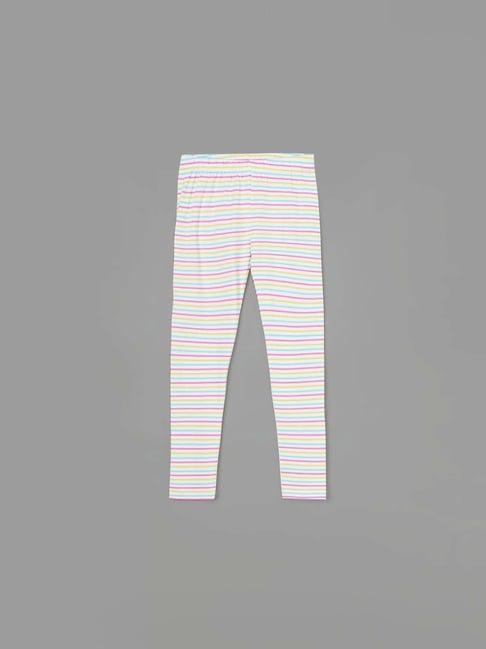 fame forever by lifestyle kids multicolor cotton striped leggings