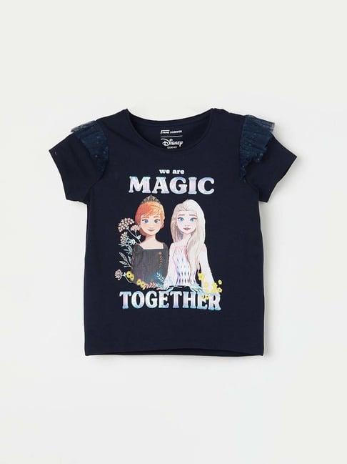 fame forever by lifestyle kids navy printed t-shirt