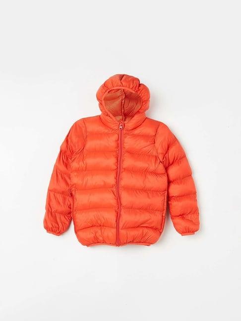 fame forever by lifestyle kids orange quilted full sleeves jacket