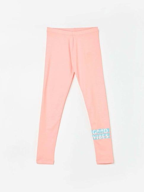 fame forever by lifestyle kids peach printed leggings