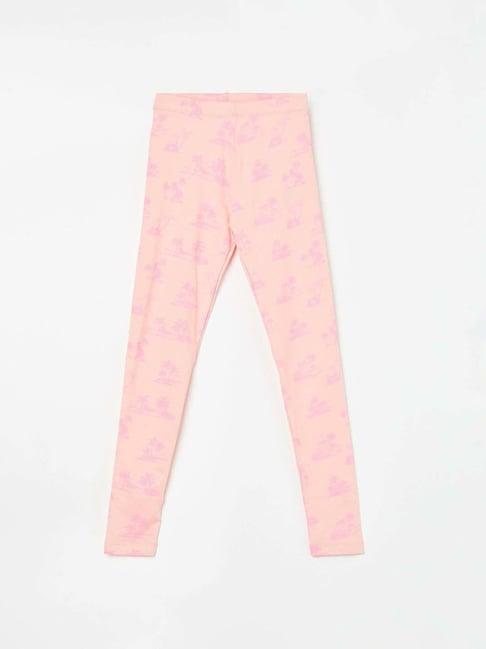 fame forever by lifestyle kids peach printed leggings