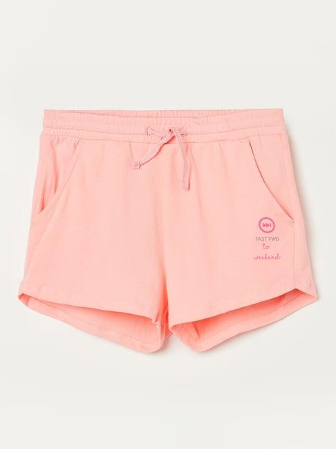 fame forever by lifestyle kids peach solid shorts