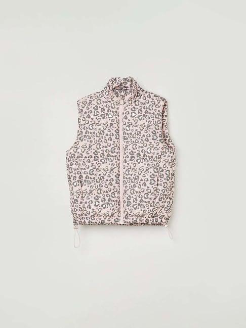 fame forever by lifestyle kids pink & grey printed jacket