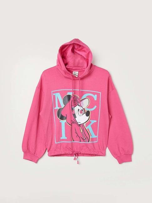 fame forever by lifestyle kids pink cotton printed full sleeves sweatshirt