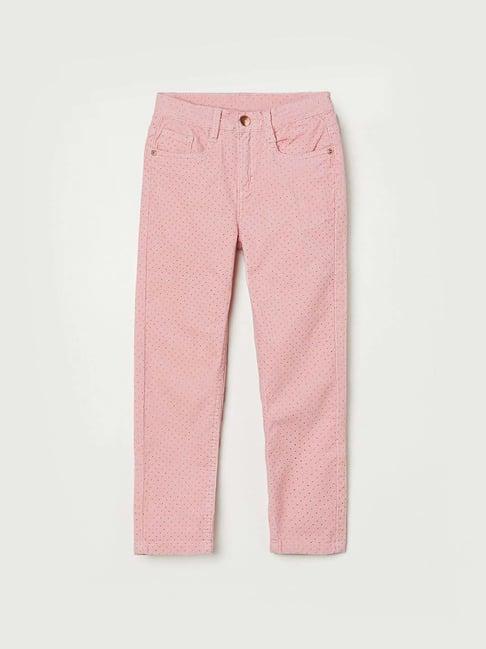 fame forever by lifestyle kids pink cotton printed pants