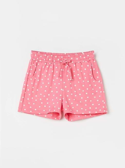 fame forever by lifestyle kids pink cotton printed shorts