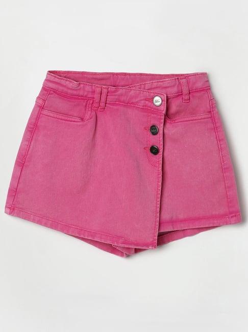 fame forever by lifestyle kids pink cotton regular fit skirt