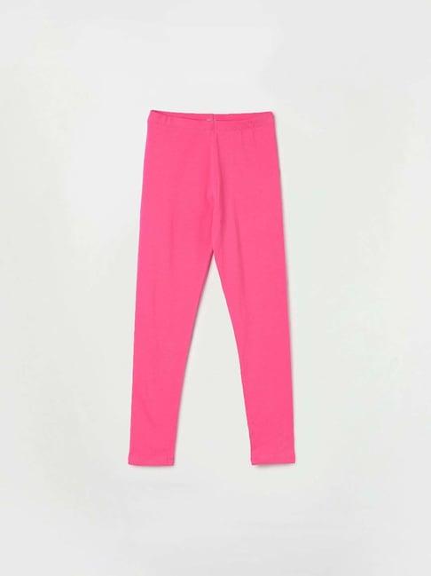 fame forever by lifestyle kids pink cotton skinny fit leggings