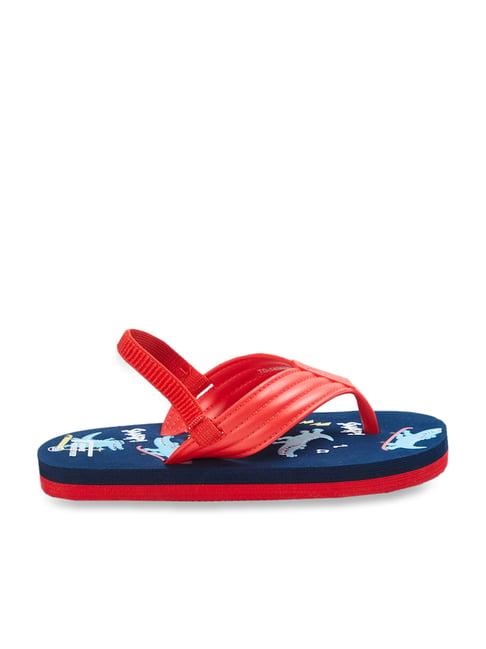 fame forever by lifestyle kids red & navy flip flops