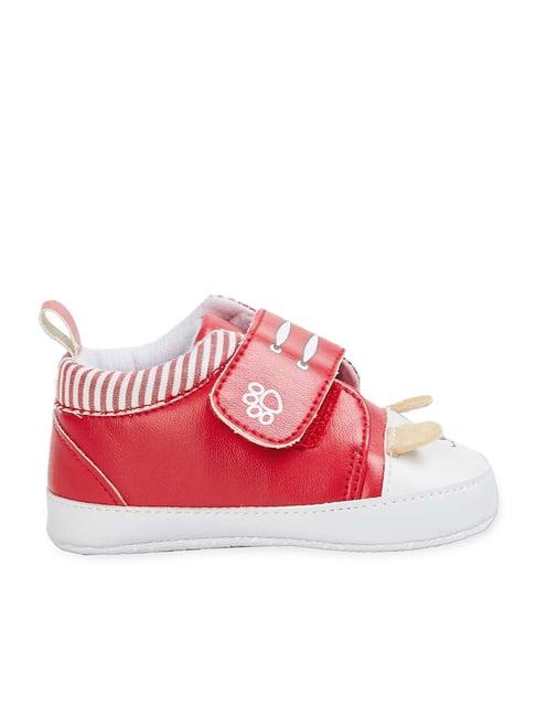 fame forever by lifestyle kids white & red velcro shoes