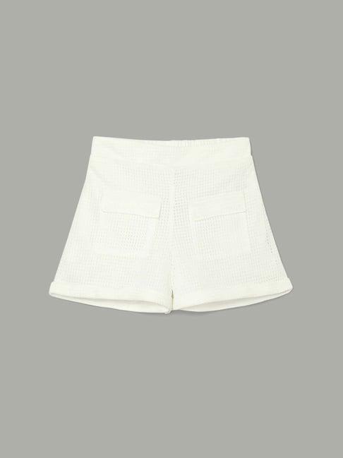 fame forever by lifestyle kids white regular fit shorts
