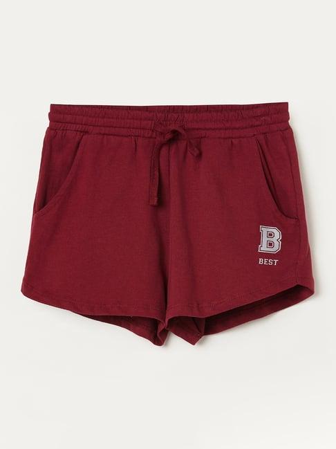 fame forever by lifestyle kids wine solid shorts