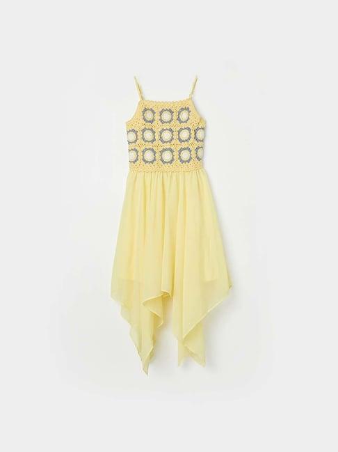 fame forever by lifestyle kids yellow embroidered dress