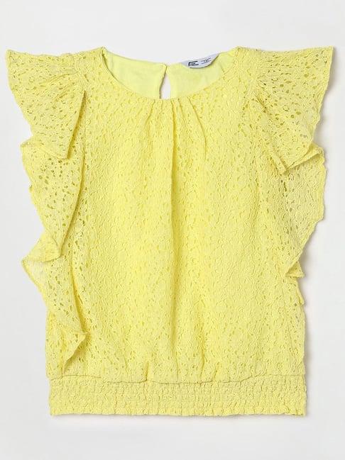 fame forever by lifestyle kids yellow regular fit top