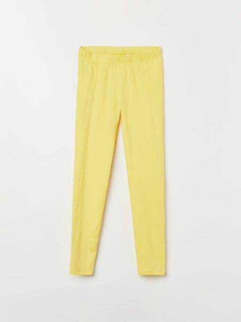 fame forever by lifestyle kids yellow solid leggings