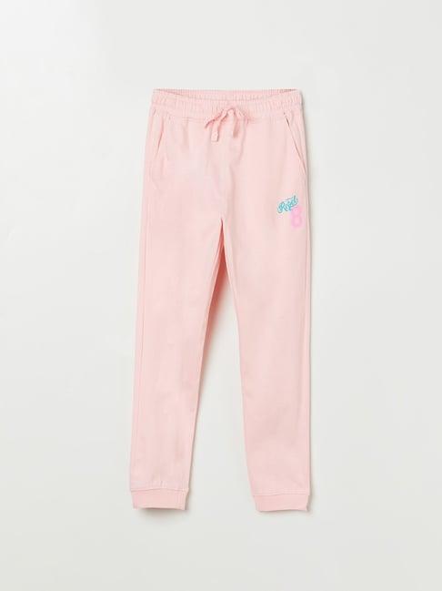 fame forever by lifestyle kidslight pink solid trackpants