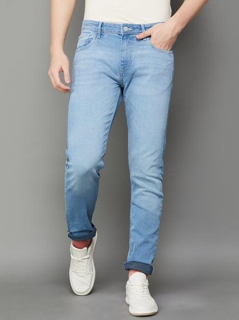 fame forever by lifestyle light blue regular fit jeans