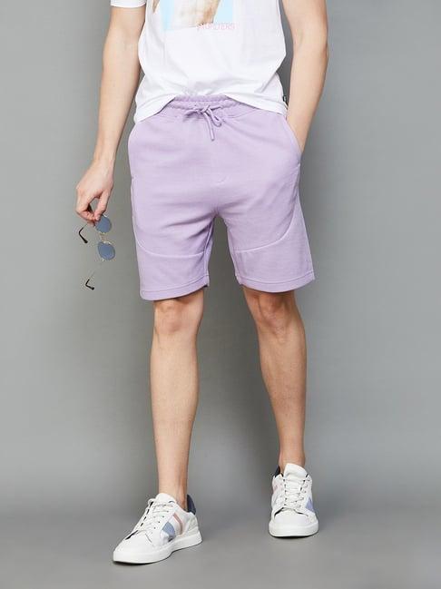 fame forever by lifestyle lilac cotton regular fit shorts