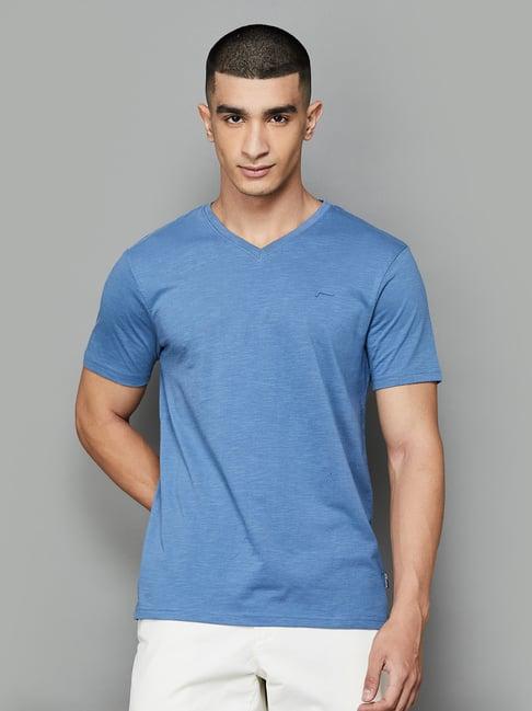 fame forever by lifestyle medium blue regular fit t-shirt