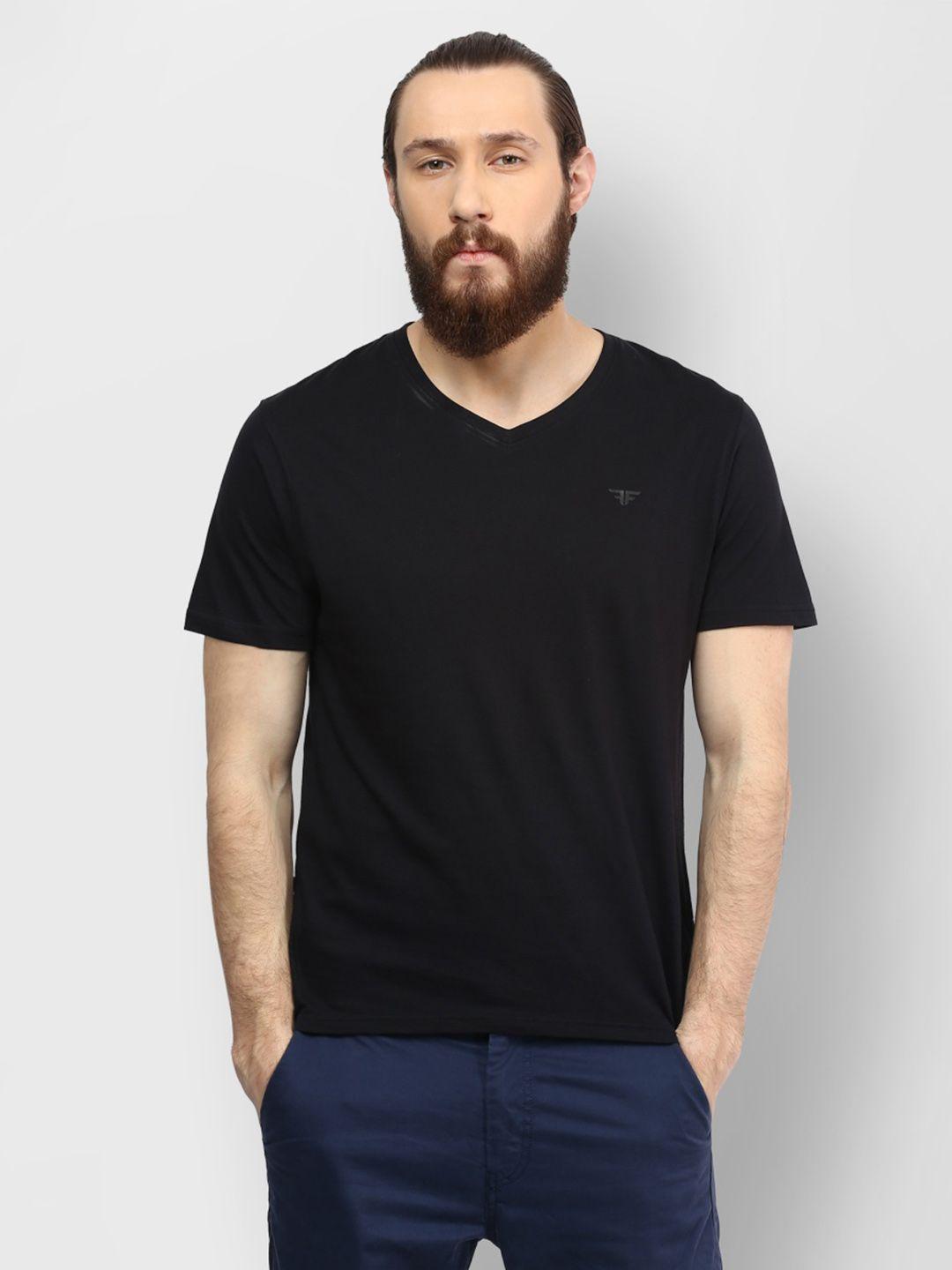 fame forever by lifestyle men black solid v-neck t-shirt