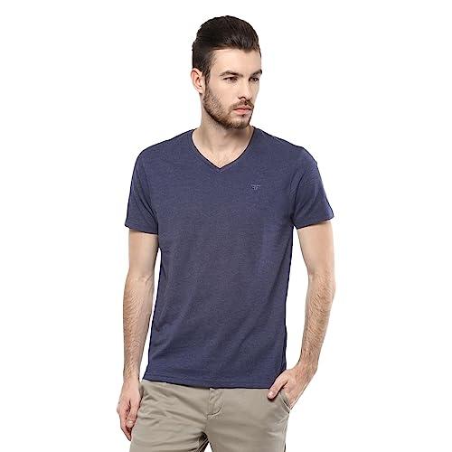 fame forever by lifestyle men blue cotton regular fit solid t shirt blue_m