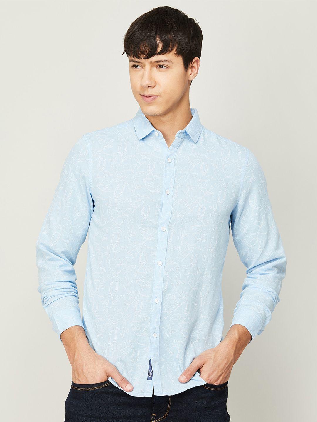 fame forever by lifestyle men floral printed cotton casual shirt