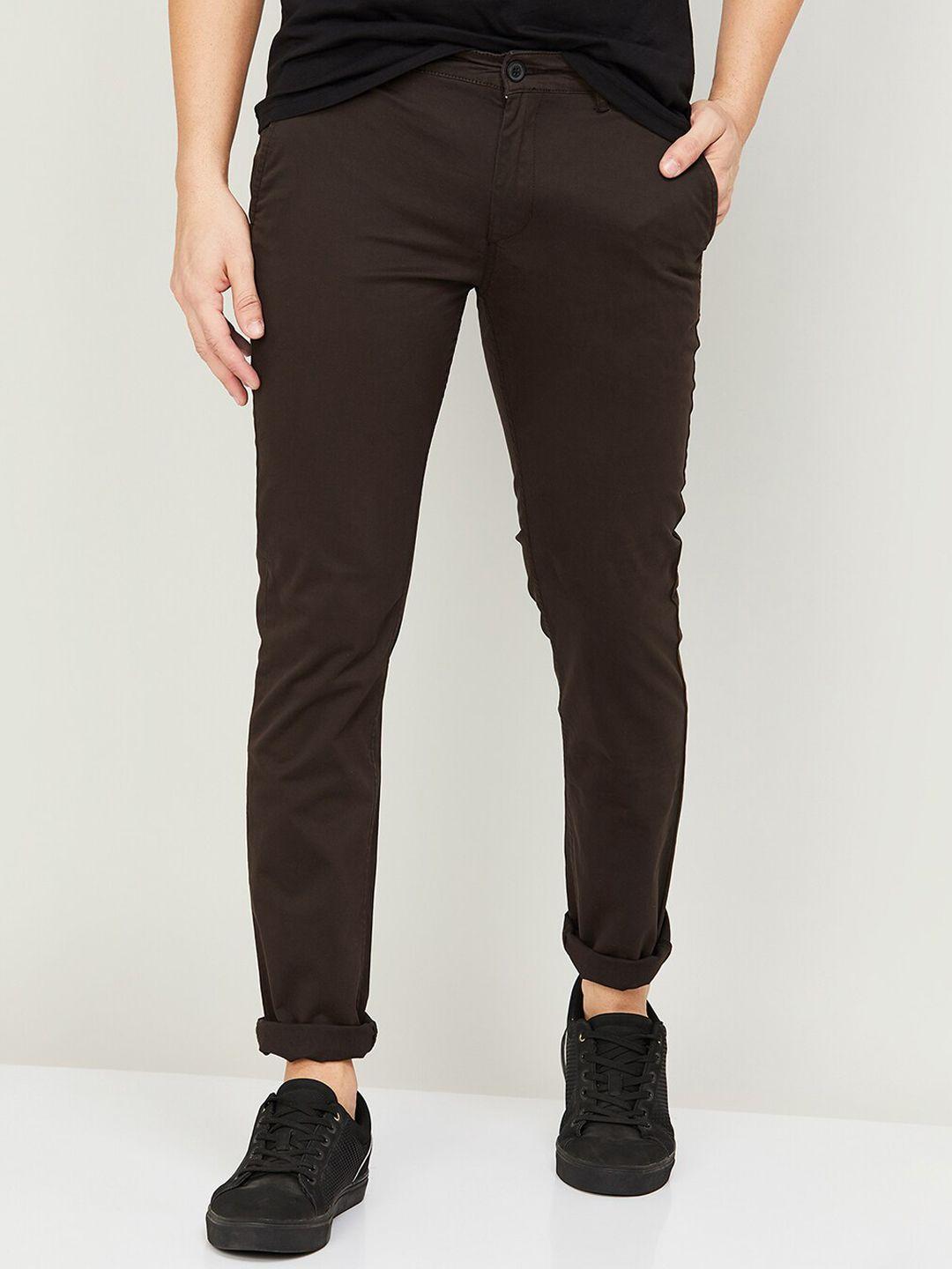 fame forever by lifestyle men mid-rise cotton chinos trousers