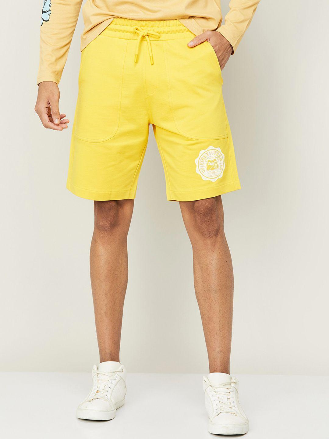 fame forever by lifestyle men mid-rise cotton shorts