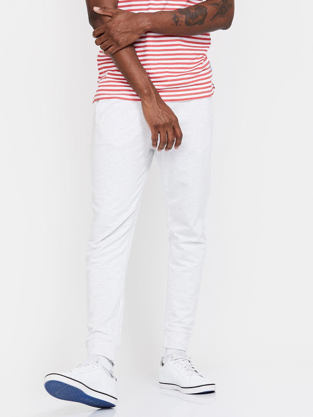 fame forever by lifestyle men off-white solid slim-fit joggers