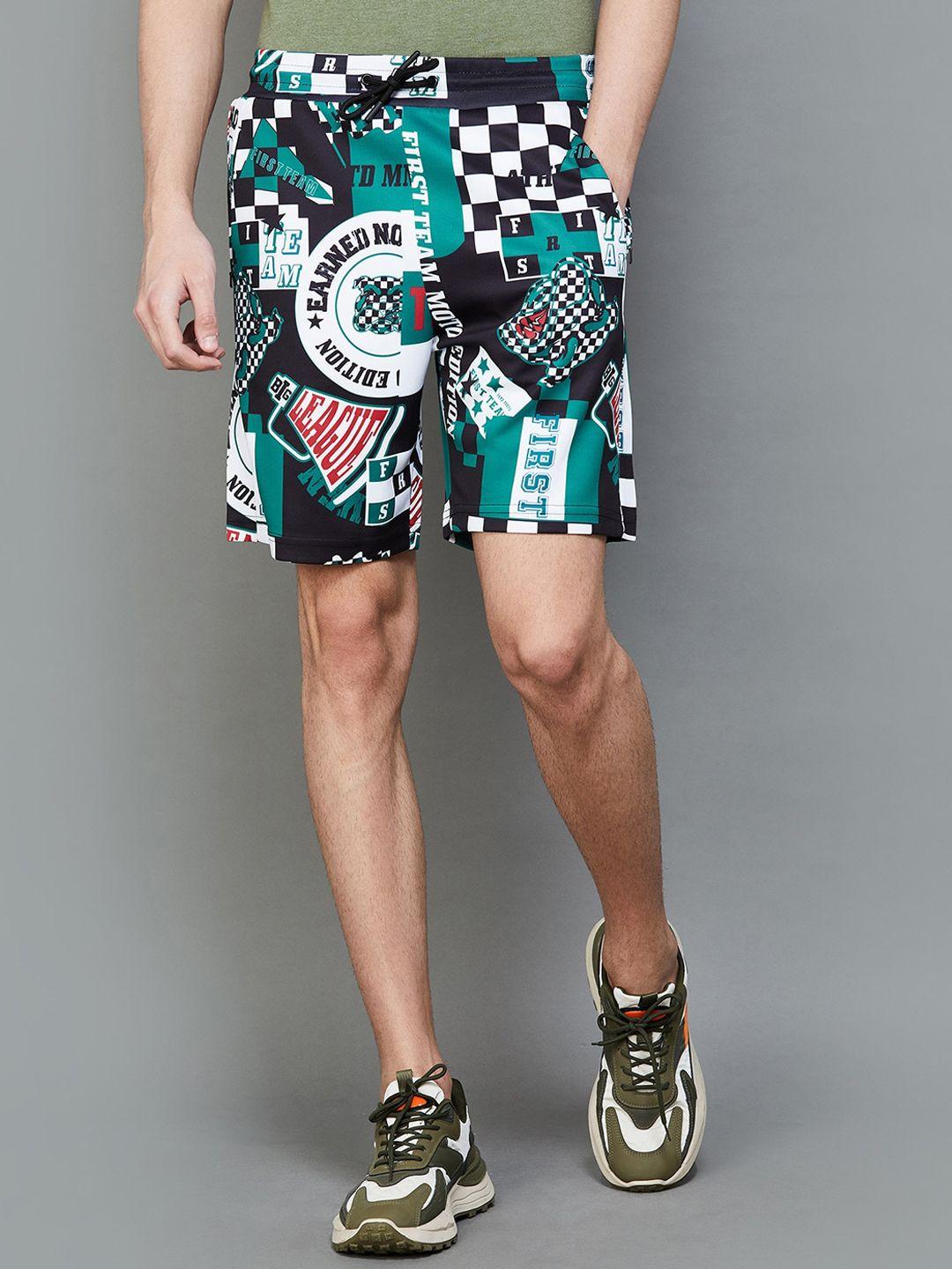 fame forever by lifestyle men printed mid rise cotton shorts