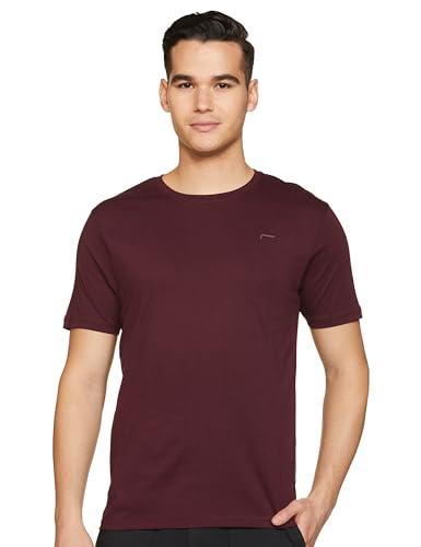fame forever by lifestyle men wine cotton regular fit solid t shirt_m