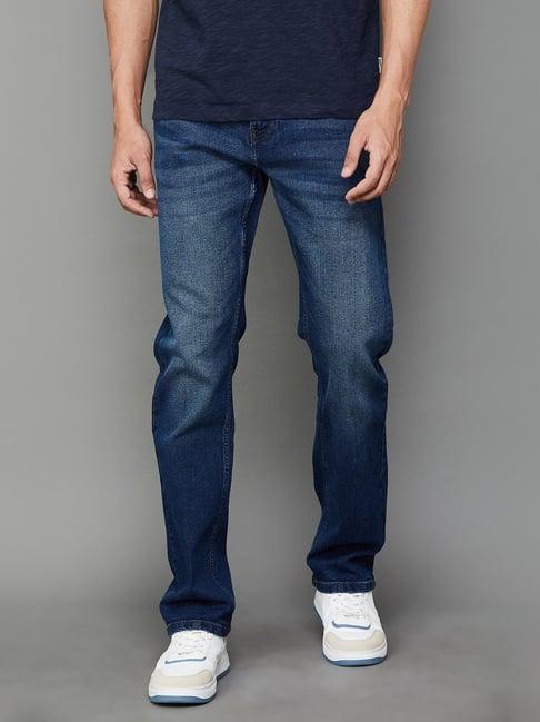 fame forever by lifestyle mid blue slim straight fit jeans