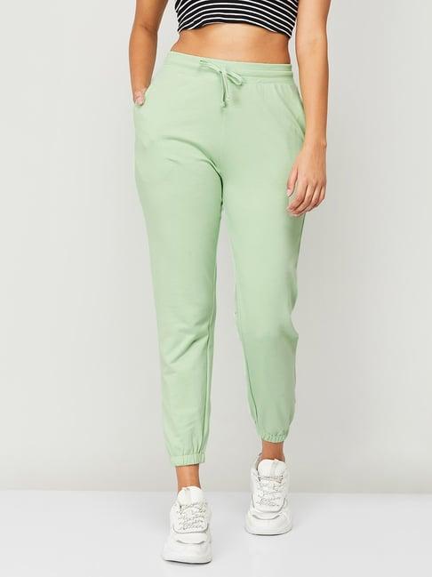 fame forever by lifestyle mint green cotton joggers