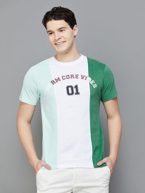 fame forever by lifestyle multicolored cotton regular fit colour-block t-shirt