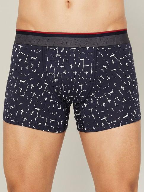 fame forever by lifestyle navy regular fit printed trunks