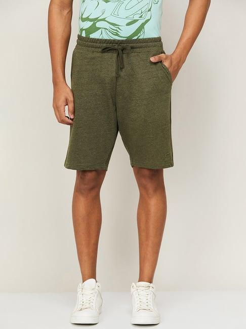 fame forever by lifestyle olive cotton regular fit shorts