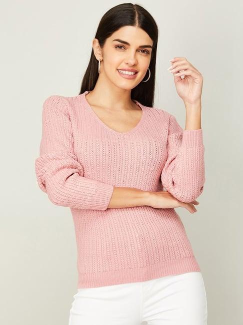 fame forever by lifestyle pink crochet pattern pullover