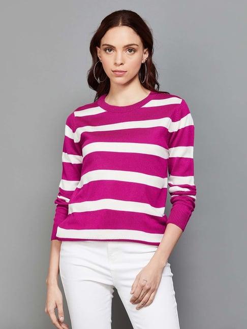 fame forever by lifestyle pink striped t-shirt