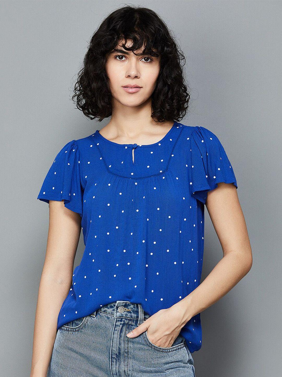 fame forever by lifestyle polka dot printed top