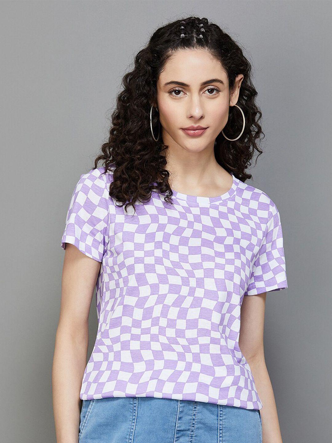 fame forever by lifestyle purple floral print cotton top