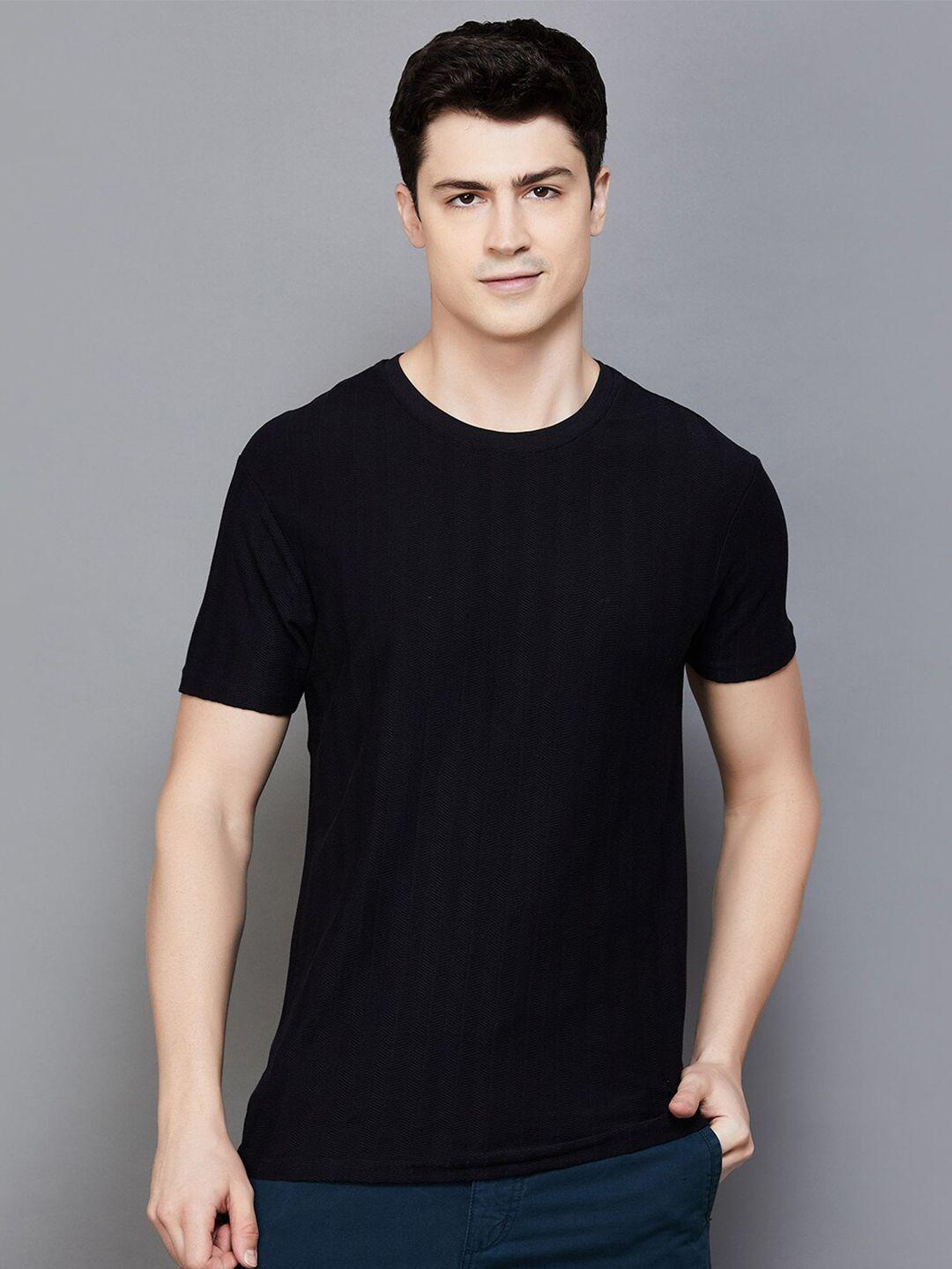 fame forever by lifestyle striped slim fit cotton t-shirt