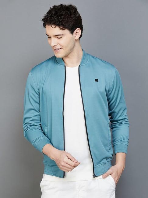 fame forever by lifestyle teal regular fit jacket