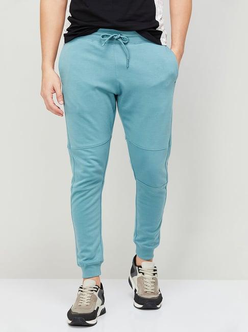 fame forever by lifestyle turquoise regular fit sports joggers