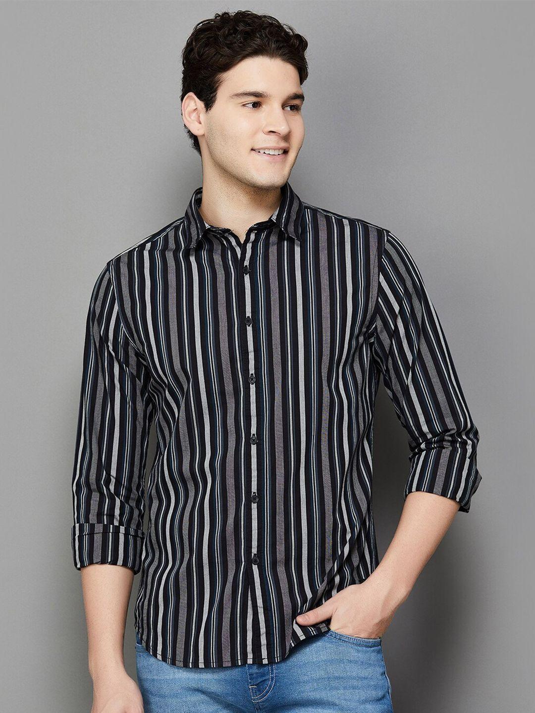 fame forever by lifestyle vertical stripes cotton casual shirt